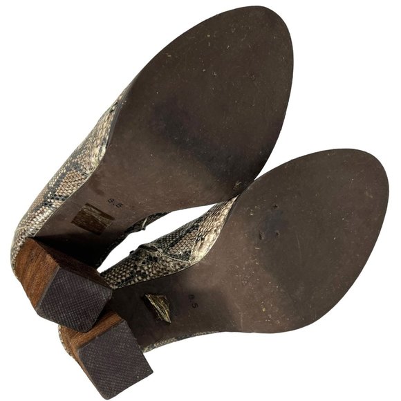 Jeffrey Campbell Ibiza Desmond Leather Heeled Ankle Booties Snakeskin Size 8.5 - Picture 9 of 11